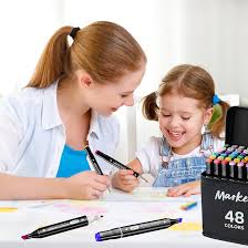HAKIMI Alcohol Markers 36 Colours Dual Tip Colouring Pens for Adults